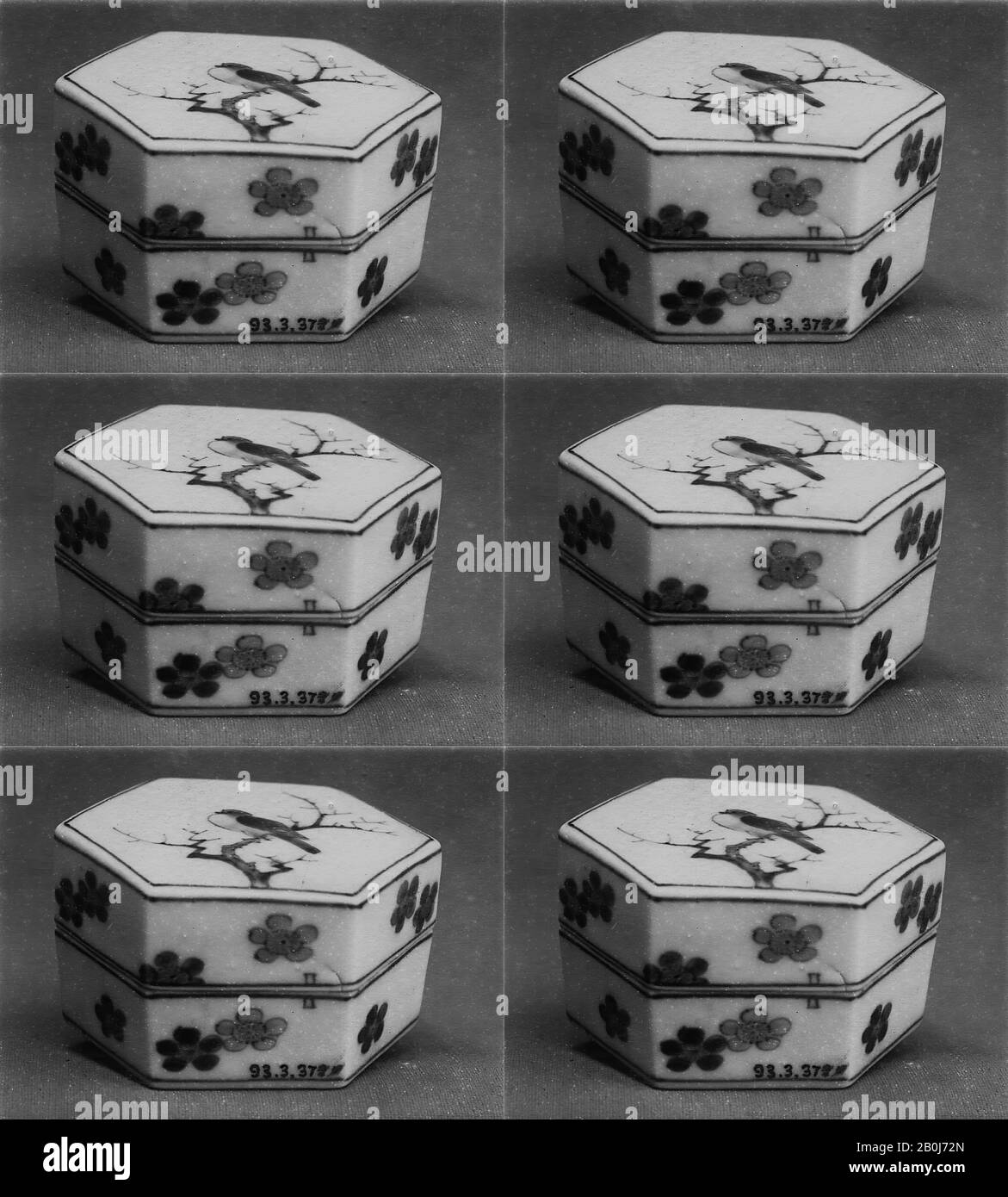 Incense Box with Cover, Japan, 1820, Japan, White porcelain decorated with blue under the glaze