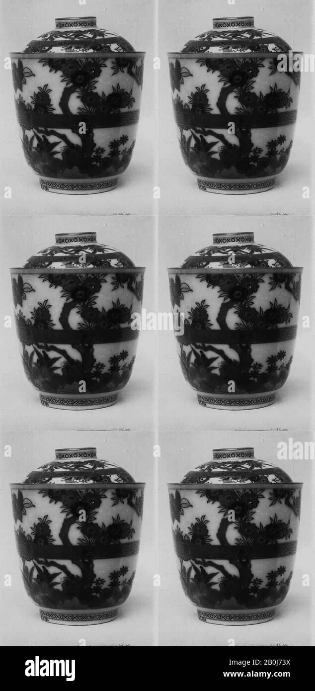 Cup with Cover, Japan, Edo period (16151868), Date 1780, Japan, White porcelain with slip