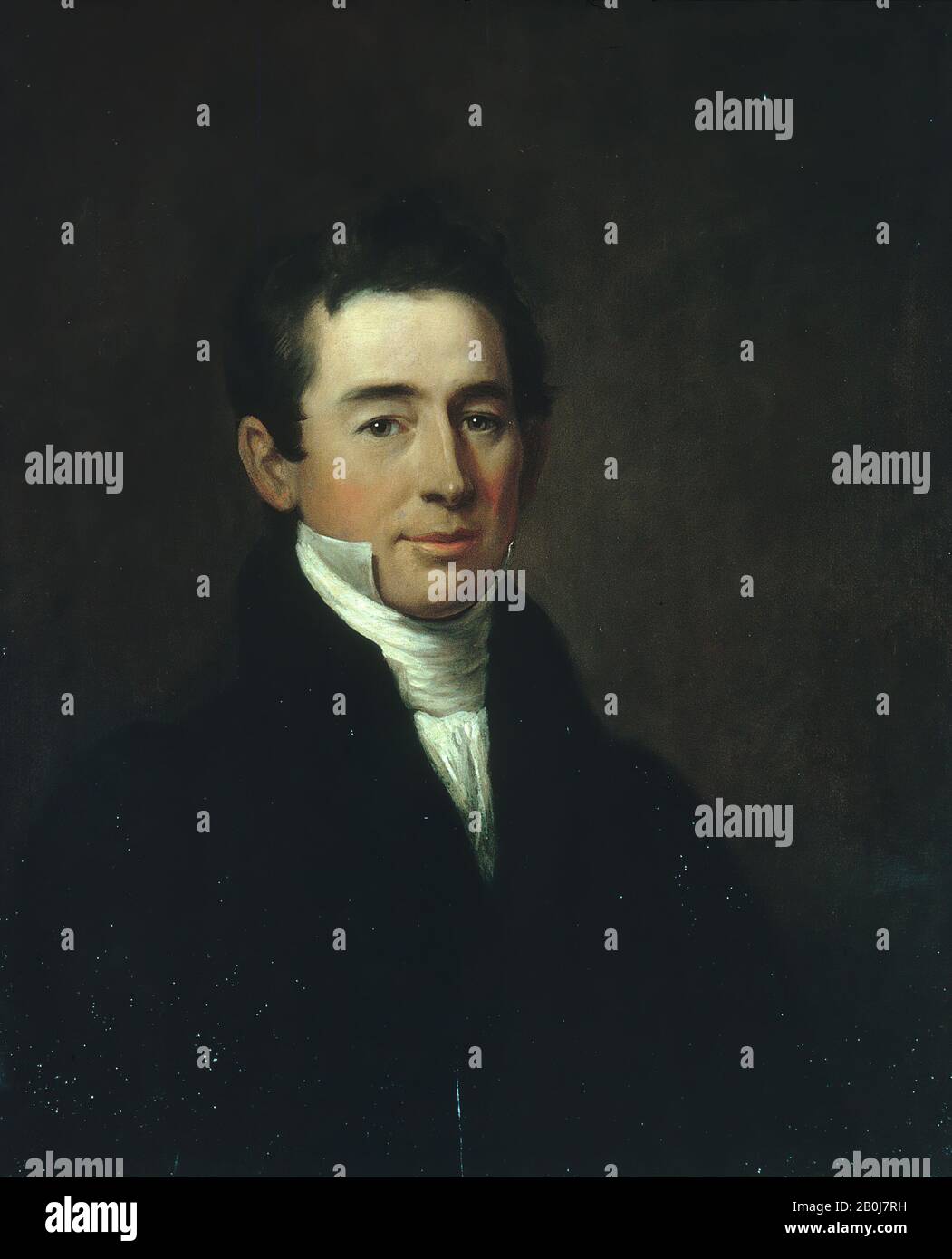 William Dunlap, John Adams Conant, American, William Dunlap (Perth Amboy, New Jersey 1766–1839 New York), 1829, American, Oil on wood, 30 1/8 x 25 in. (76.5 x 63.5 cm), Paintings Stock Photo