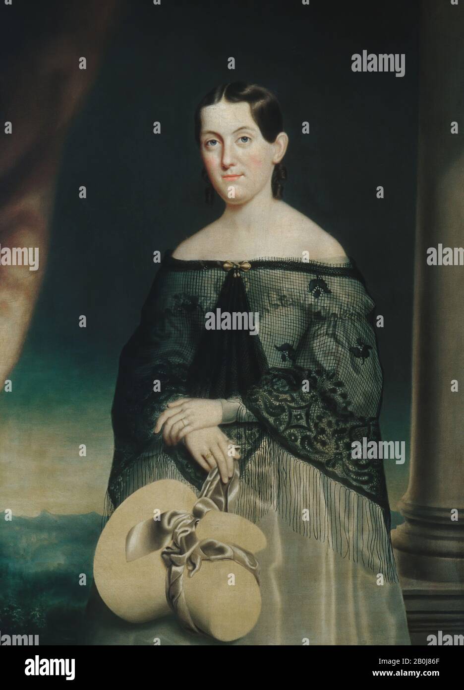 Nelson Cook, Mrs. James Merrill Cook, American, Nelson Cook (1808–1892), 1840, American, Oil on canvas, 48 1/8 x 24 1/2 in. (122.2 x 62.2 cm), Paintings Stock Photo