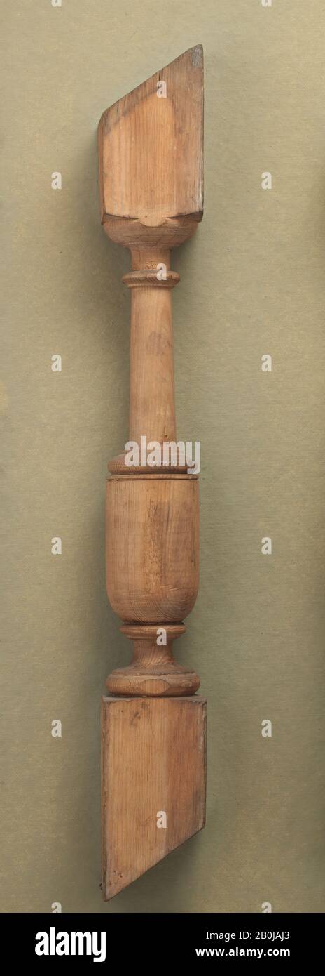 Baluster, British, 17th century, British, Pine, Height: 26 1/2 in. (67.3 cm), Woodwork Stock Photo