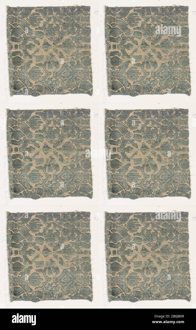 Fragment, Italian, late 16th century, Italian, Overall: 8 1/4 x 8 7/8 in. (21 x 22.5 cm), Textiles-Velvets Stock Photo