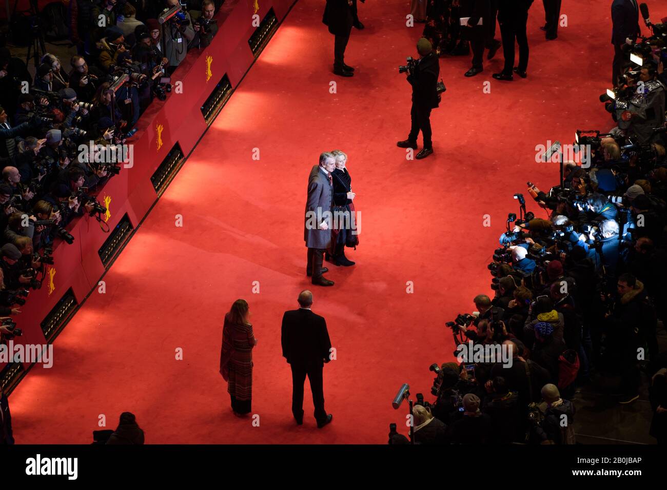 Berlin, Germany. 20th Feb, 2020. 70th Berlinale, opening gala: Actors Sinead Cusack and Jeremy Irons at the opening ceremony of the International Film Festival. The Berlinale opens with the film 'My Salinger Year'. Credit: Gregor Fischer/dpa/Alamy Live News Stock Photo
