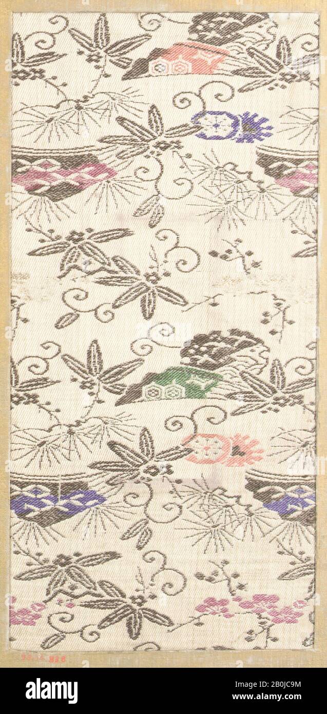 Piece, Japan, 18th–19th century, Japan, Silk, 10 1/2 x 5 in. (26.67 x 12.70 cm), Textiles-Woven Stock Photo