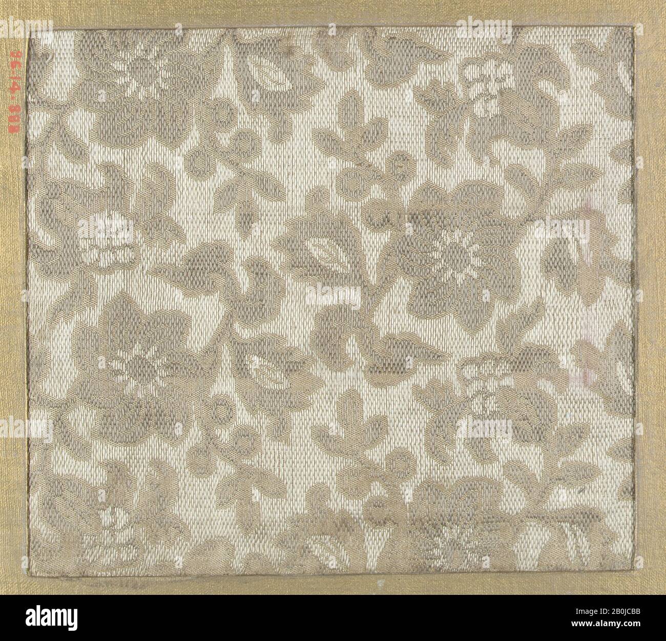 Piece, Japan, 18th–19th century, Japan, Silk, 5 1/2 x 5 in. (13.97 x 12.70 cm), Textiles-Woven Stock Photo