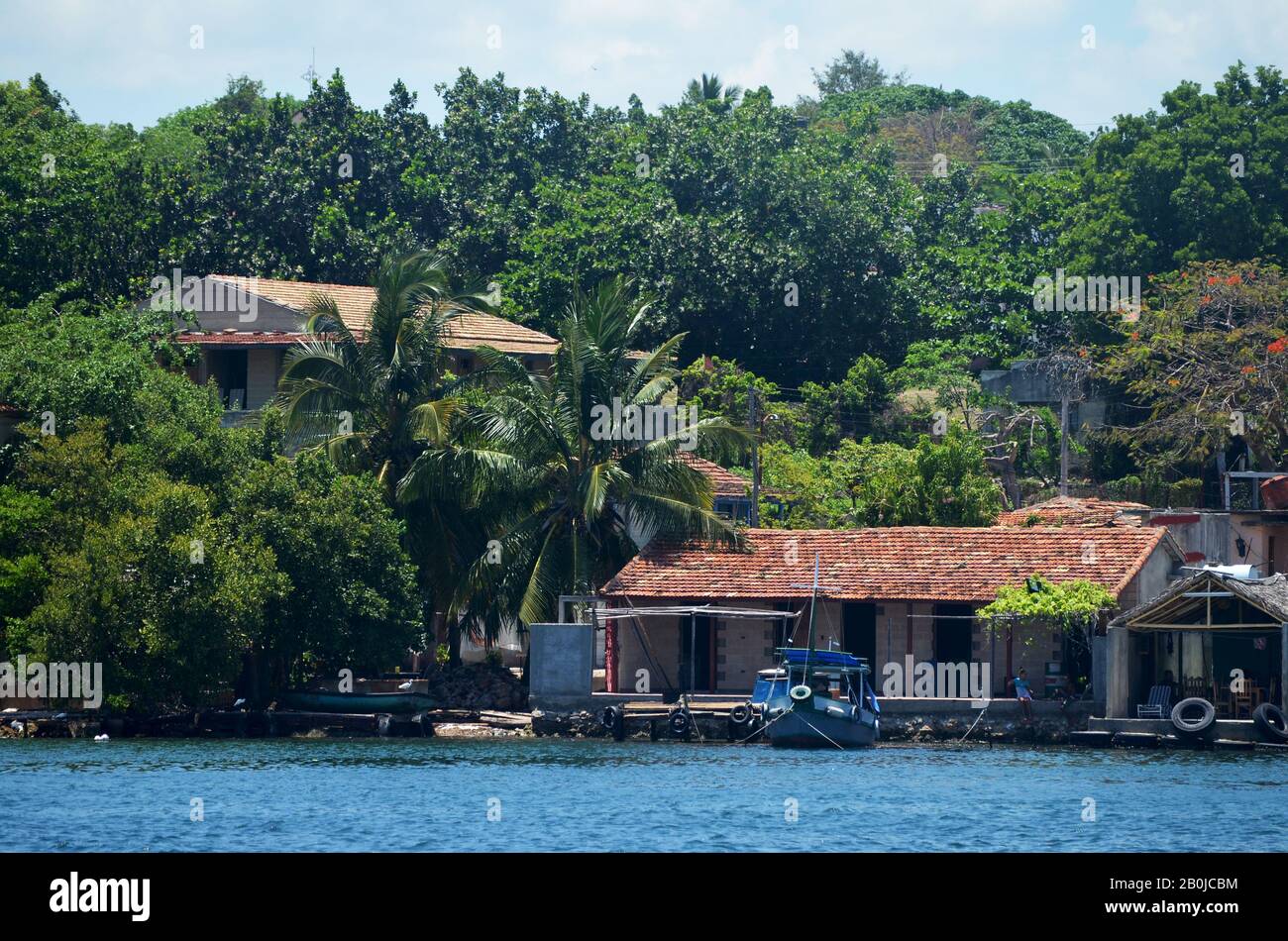 Fishermen houses in Pasacaballo, Cienfuegos Bay (southern Cuba) Stock Photo