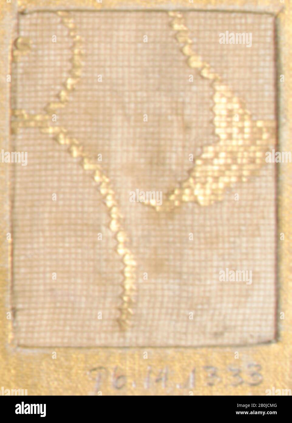 Piece, Japan, 18th–19th century, Japan, Silk, 2 x 1 3/4 in. (5.08 x 4.45 cm), Textiles-Woven Stock Photo