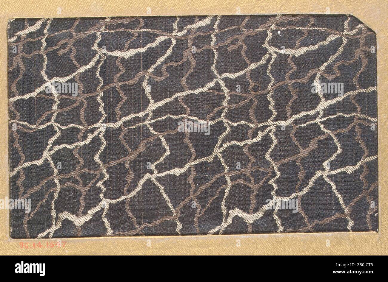 Piece, Japan, 18th–19th century, Japan, Silk, 3 1/2 x 5 3/4 in. (8.89 x 14.61 cm), Textiles-Woven Stock Photo