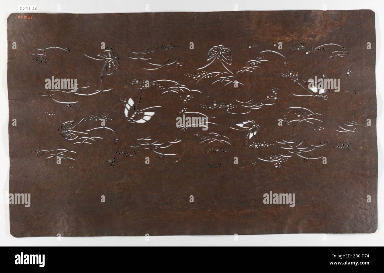 Stencil, Japan, Edo period (1615–1868), Date early 19th century, Japan, Paper, 9 3/4 x 15 7/8 in. (24.8 x 40.3 cm), Stencils Stock Photo