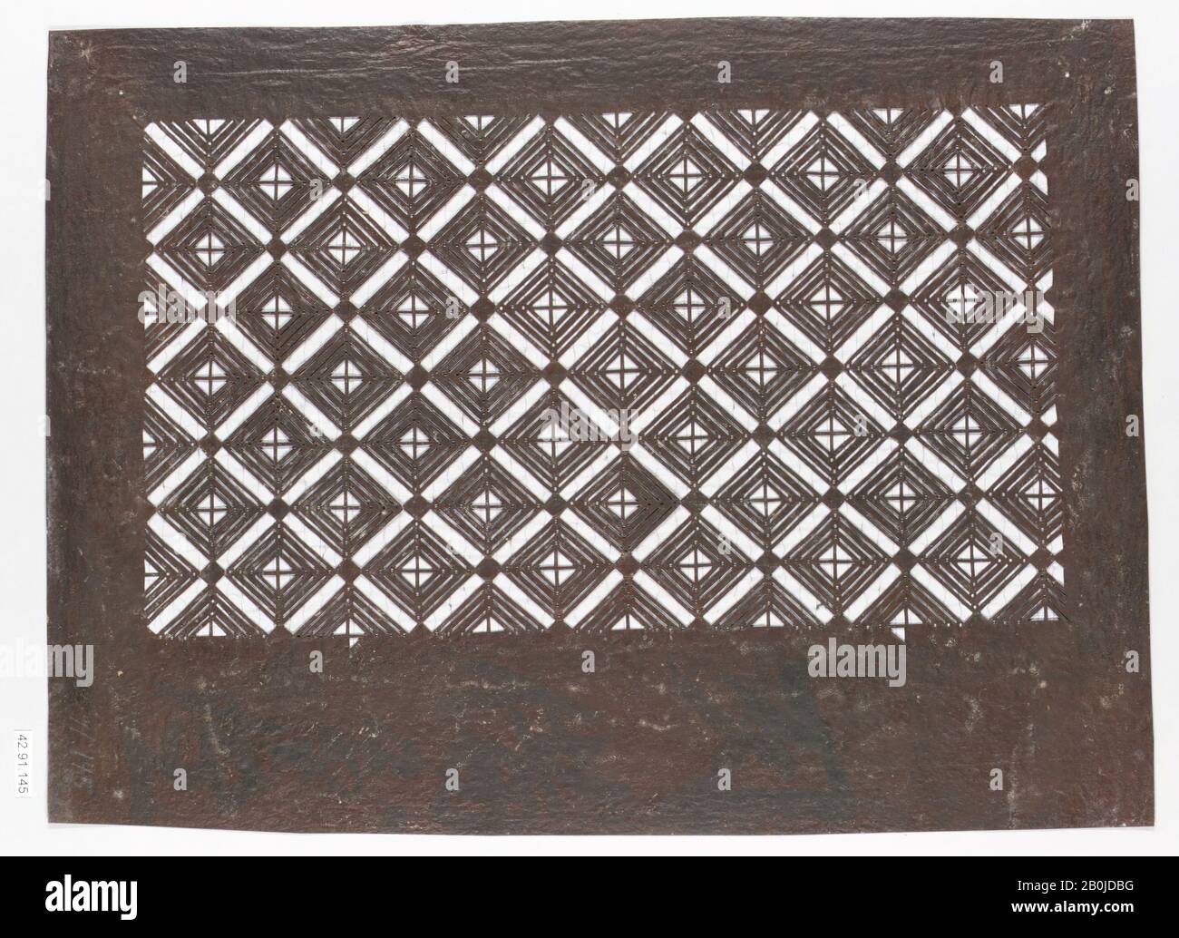 Stencil, Japan, 19th century, Japan, Paper, silk, 11 1/2 x 15 7/8 in. (29.2 x 40.3 cm), Stencils Stock Photo