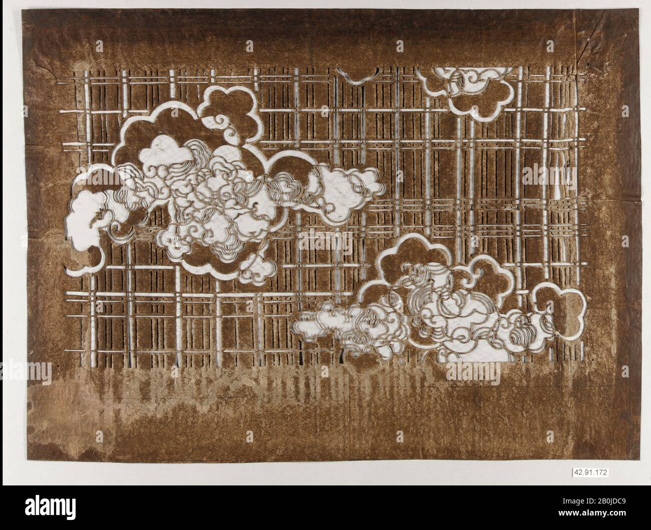 Stencil, Japan, 19th century, Japan, Paper, silk, 11 3/4 x 15 7/8 in. (29.8 x 40.3 cm), Stencils Stock Photo