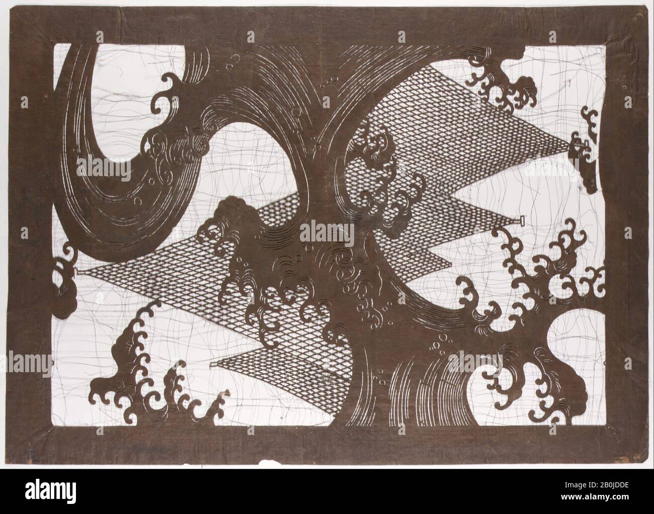 Stencil, Japan, 19th century, Japan, Paper, silk, 23 x 16 1/2 in. (58.4 x 41.9 cm), Stencils Stock Photo