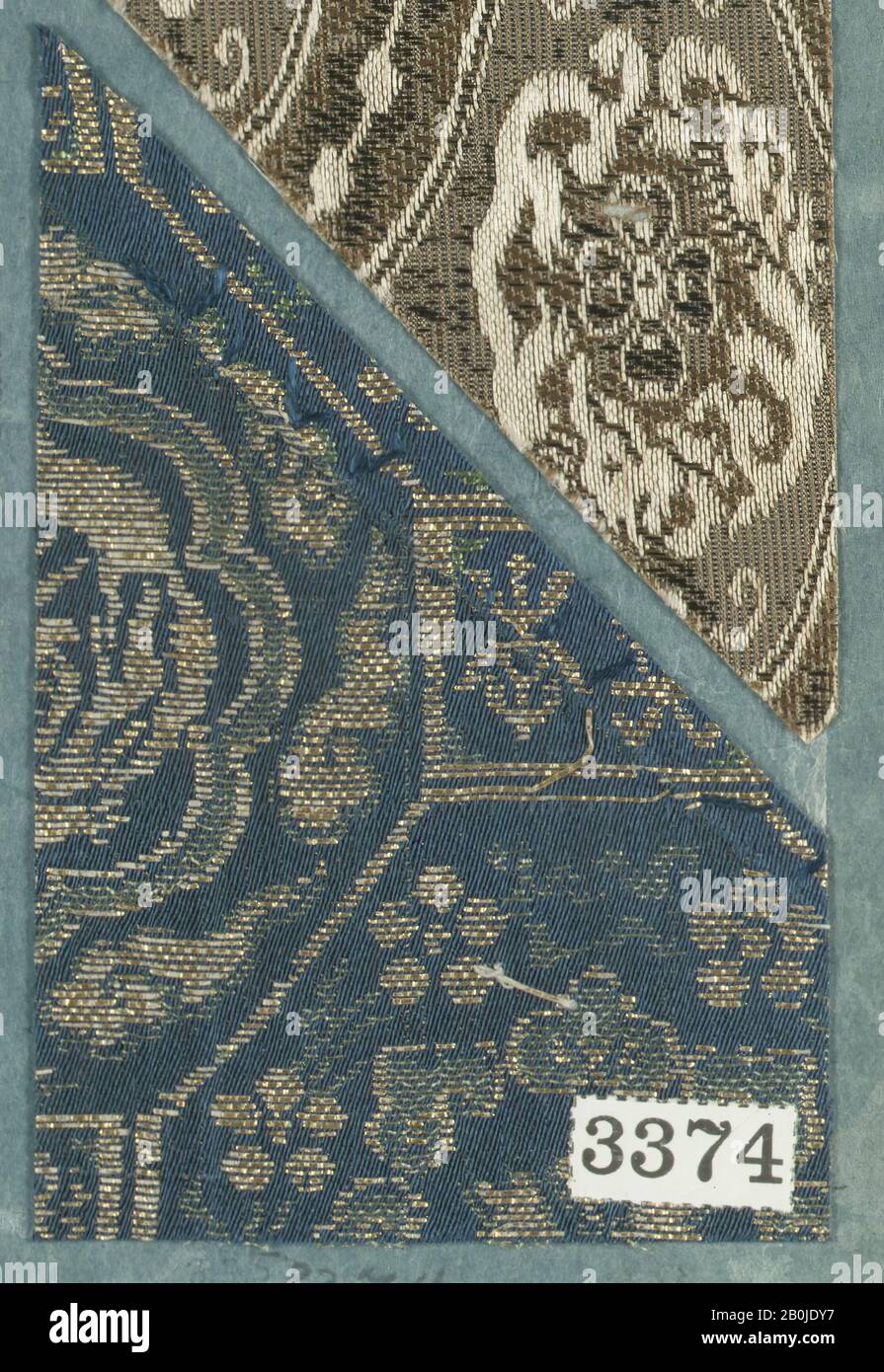 Textile, Japan, 19th century, Japan, 3 3/4 × 2 3/8 in. (9.5 × 6 cm), Textiles-Woven Stock Photo