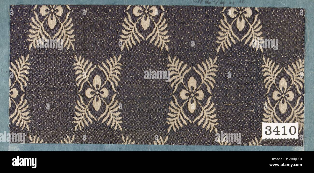 Textile, Japan, 19th century, Japan, 2 3/4 × 5 7/8 in. (7 × 14.9 cm), Textiles-Woven Stock Photo