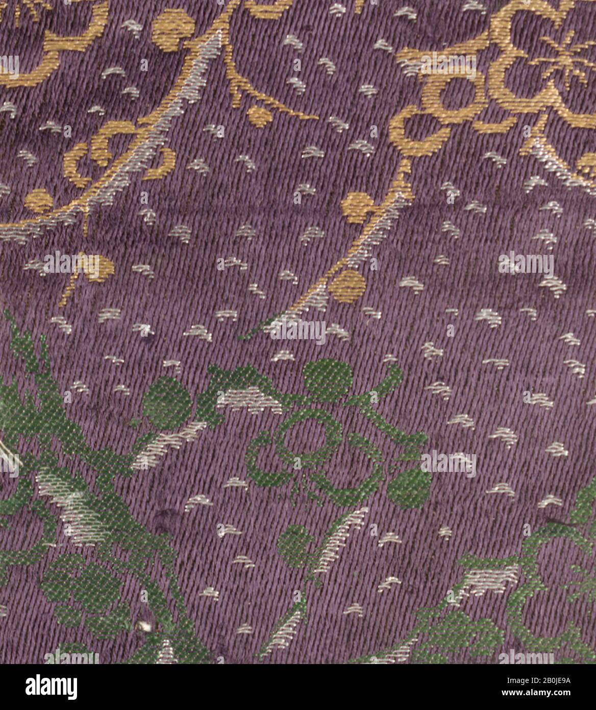 Piece, Japan, 19th century, Japan, Silk, Compound weave, 4 1/8 - 3 5/8 ...