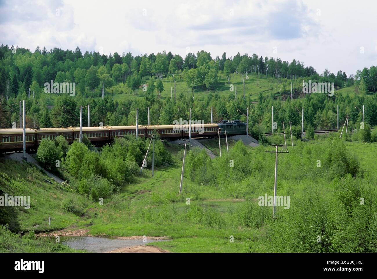 RUSSIA, SIBERIA, NEAR YEROFEI PAVLOVICH, 'RUSSIA' TRANS- SIBERIAN SPECIAL TRAIN Stock Photo