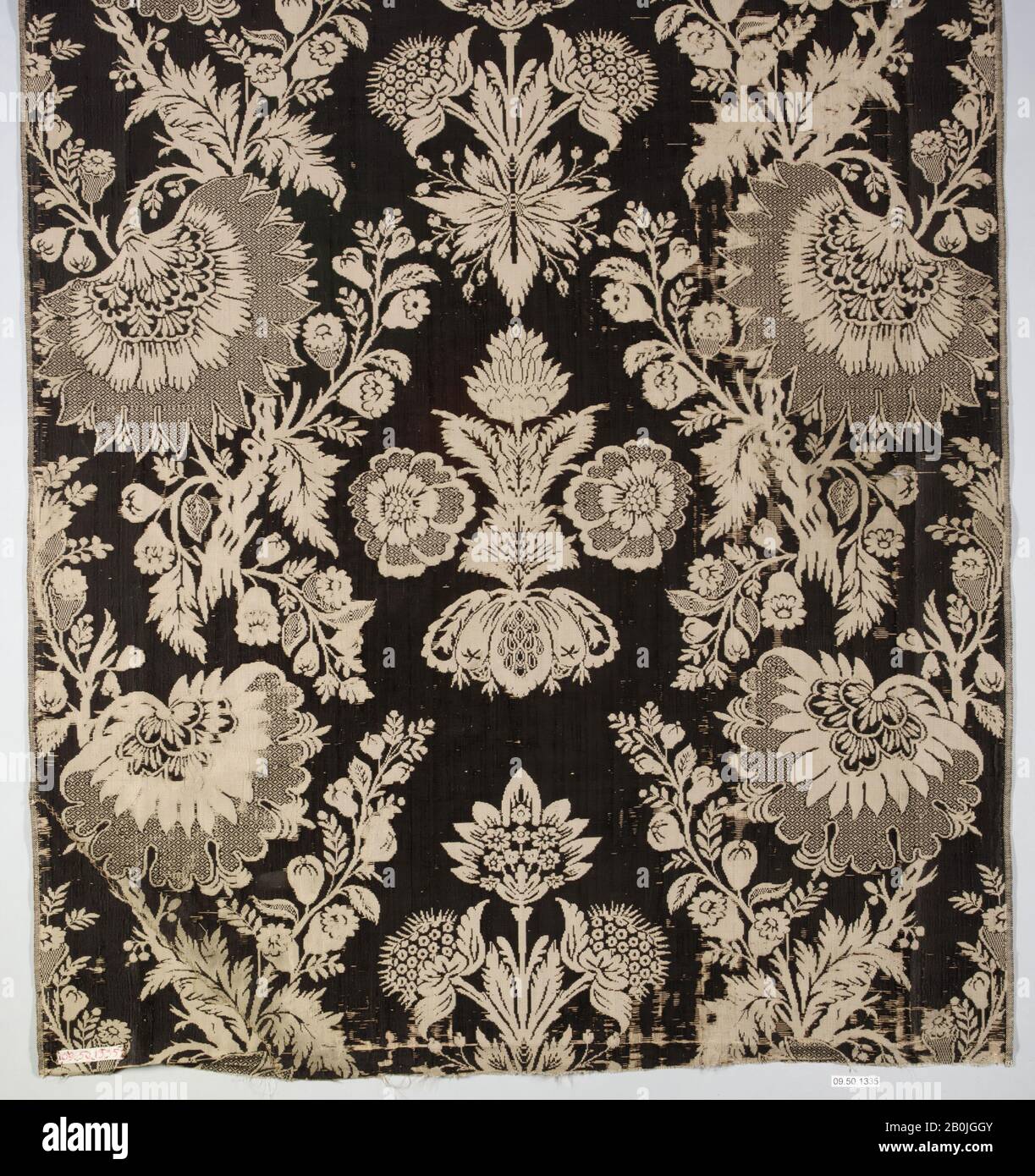 Piece, French, ca. 1725–30, French, Silk, Overall: 26 1/4 x 21 in. (66.7 x 53.3 cm), Textiles-Woven Stock Photo