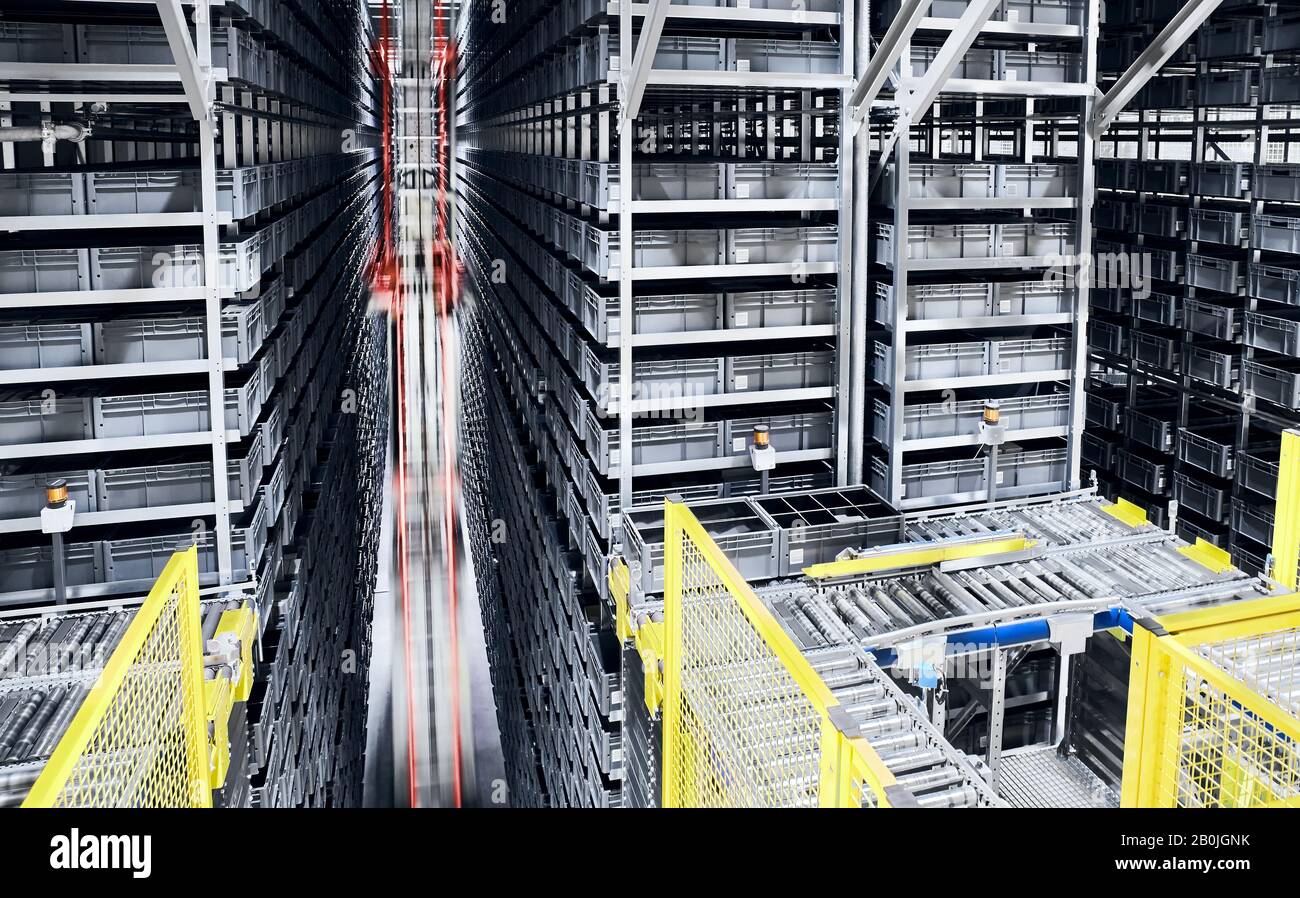 Modern automated warehouse management system. Stock Photo