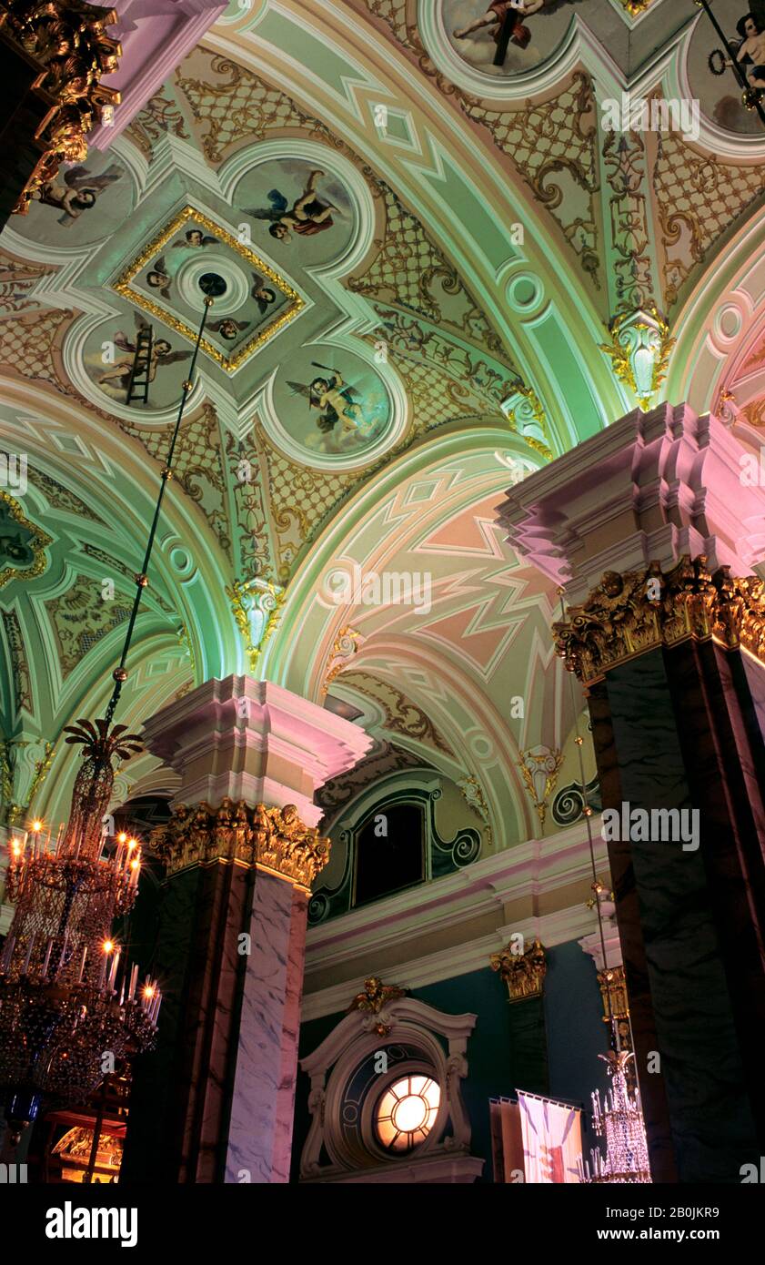 RUSSIA, ST. PETERSBURG, PETER AND PAUL FORTRESS, CATHEDRAL INTERIOR Stock Photo