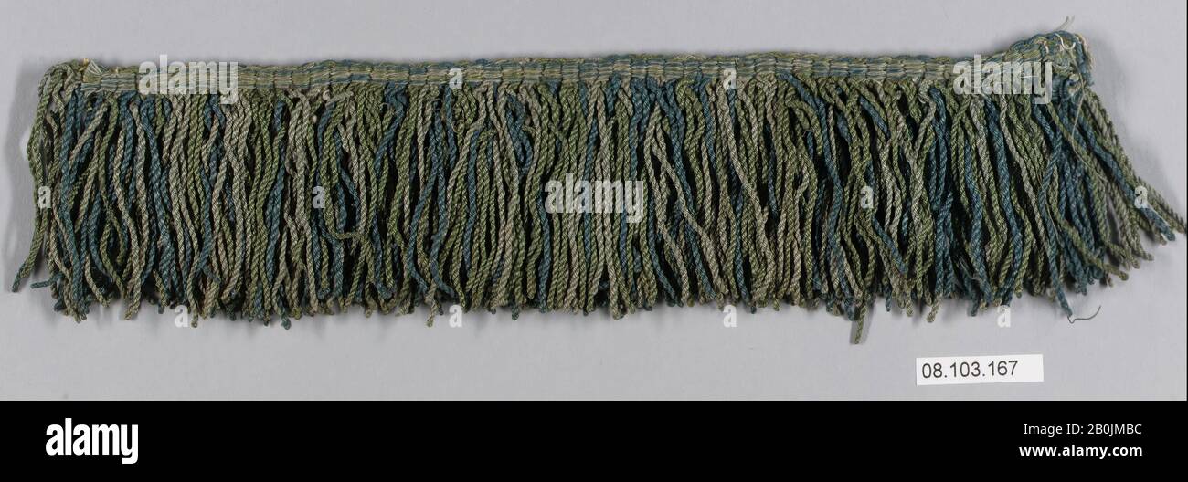 Fringe, probably European, 17th century, probably European, Cotton, 9 3/4 x 2 inches (24.8 x 5.1 cm), Textiles-Trimmings Stock Photo