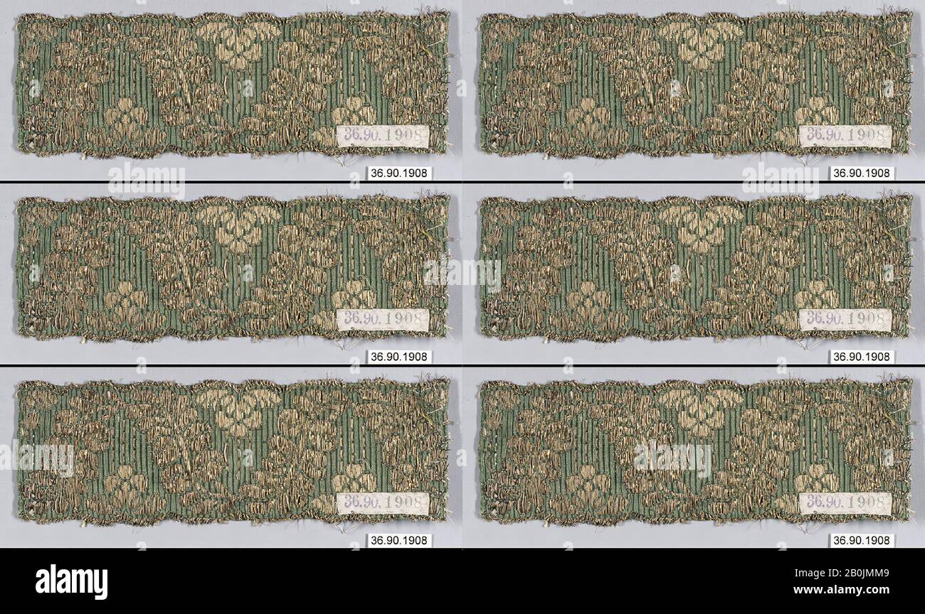 Piece European Late 18th Early 19th Century European Silk And Metal Thread L 7 X W 2 1 4 Inches 17 8 X 5 7 Cm Textiles Trimmings Stock Photo Alamy