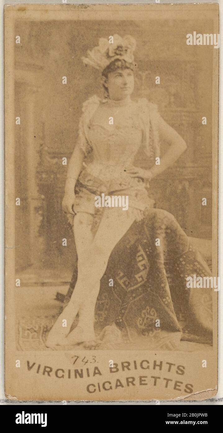 Issued by Allen & Ginter, Card 743, from the Actors and Actresses series (N45, Type 5) for Virginia Brights Cigarettes, ca. 1888, Albumen photograph, Sheet: 2 3/4 x 1 3/8 in. (7 x 3.5 cm Stock Photo