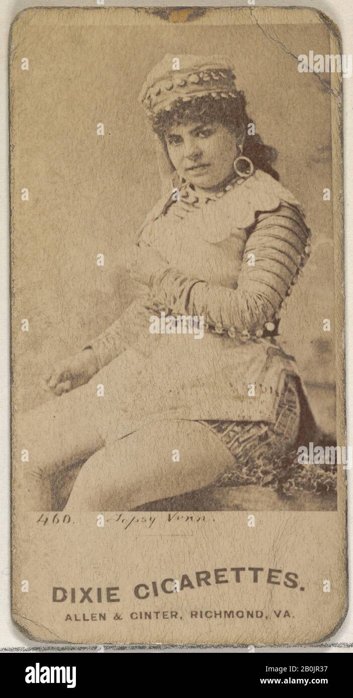 Issued by Allen & Ginter, Card 460, Topsy Vonn, from the Actors and Actresses series (N45, Type 7) for Dixie Cigarettes, ca. 1888, Albumen photograph, Sheet: 2 5/8 x 1 1/2 in. (6.6 x 3.8 cm Stock Photo