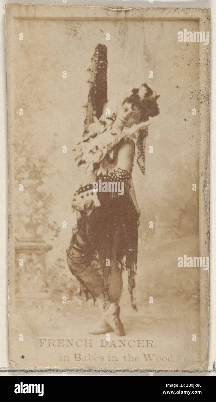 Issued by Allen & Ginter, French Dancer in Babes in the Wood, from the Actors and Actresses series (N45, Type 8) for Virginia Brights Cigarettes, ca. 1888, Albumen photograph, Sheet: 2 5/8 x 1 1/2 in. (6.6 x 3.8 cm Stock Photo