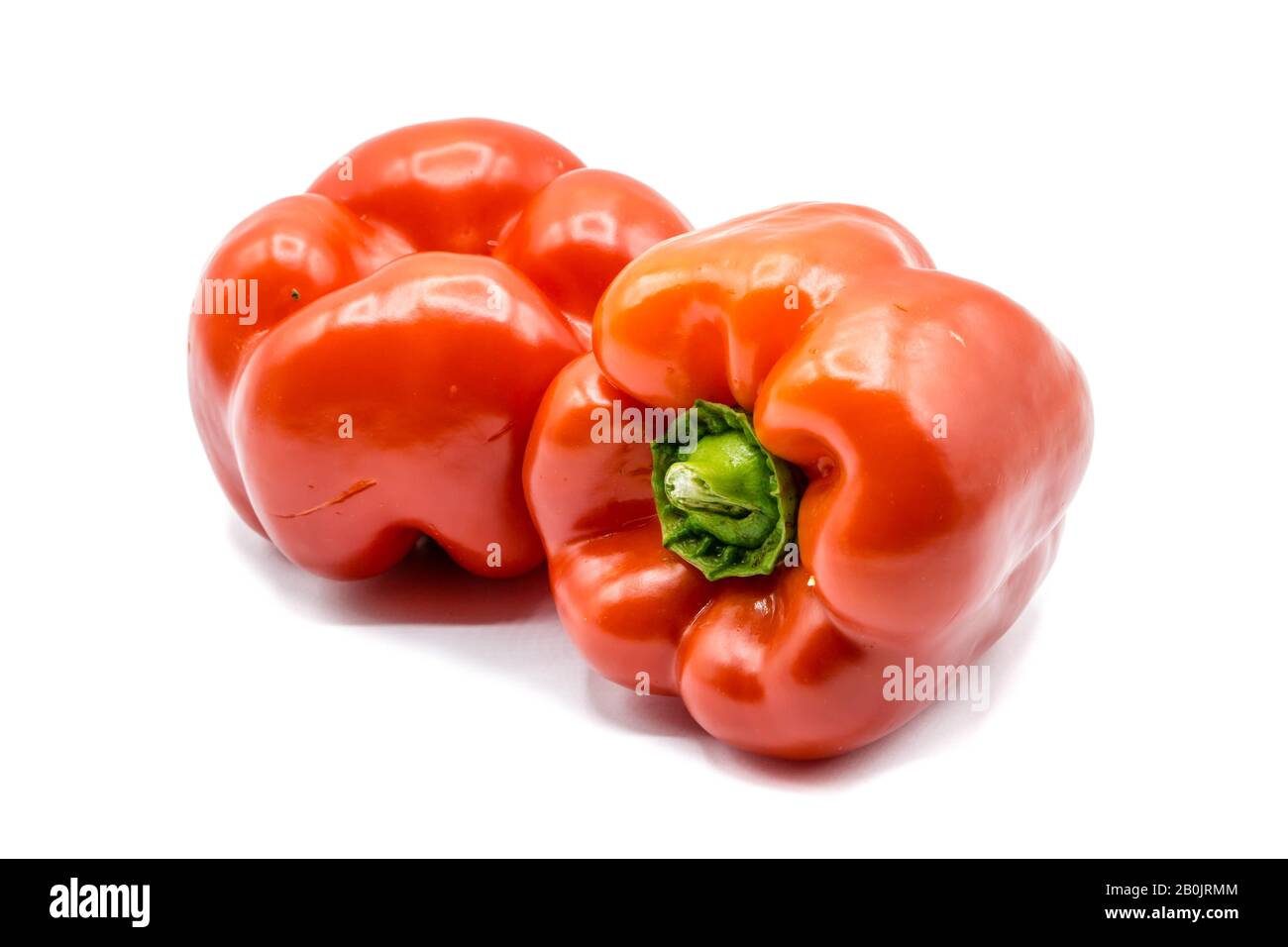 red bell pepper isolated on white background Stock Photo - Alamy