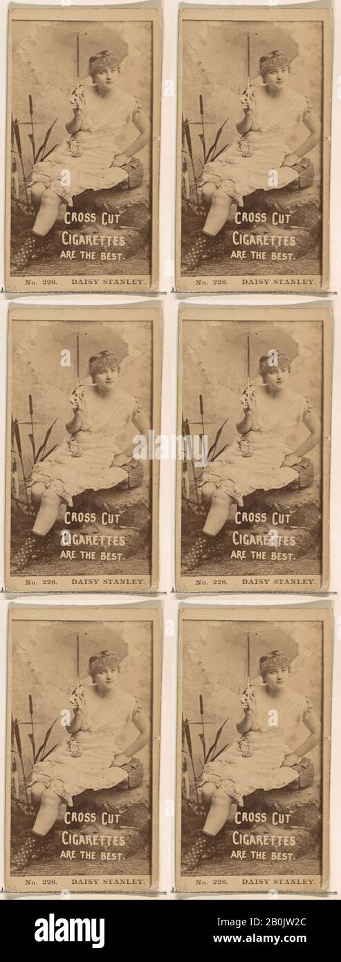 Issued by W. Duke, Sons & Co., Card Number 226, Daisy Stanley, from the Actors and Actresses series (N145-2) issued by Duke Sons & Co. to promote Cross Cut Cigarettes, 1880s, Albumen photograph, Sheet: 2 5/8 × 1 7/16 in. (6.6 × 3.7 cm Stock Photo