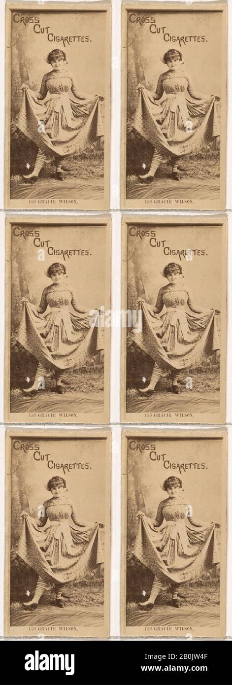 Issued by W. Duke, Sons & Co., Card Number 158, Gracie Wilson, from the Actors and Actresses series (N145-2) issued by Duke Sons & Co. to promote Cross Cut Cigarettes, 1880s, Albumen photograph, Sheet: 2 5/8 × 1 7/16 in. (6.6 × 3.7 cm Stock Photo