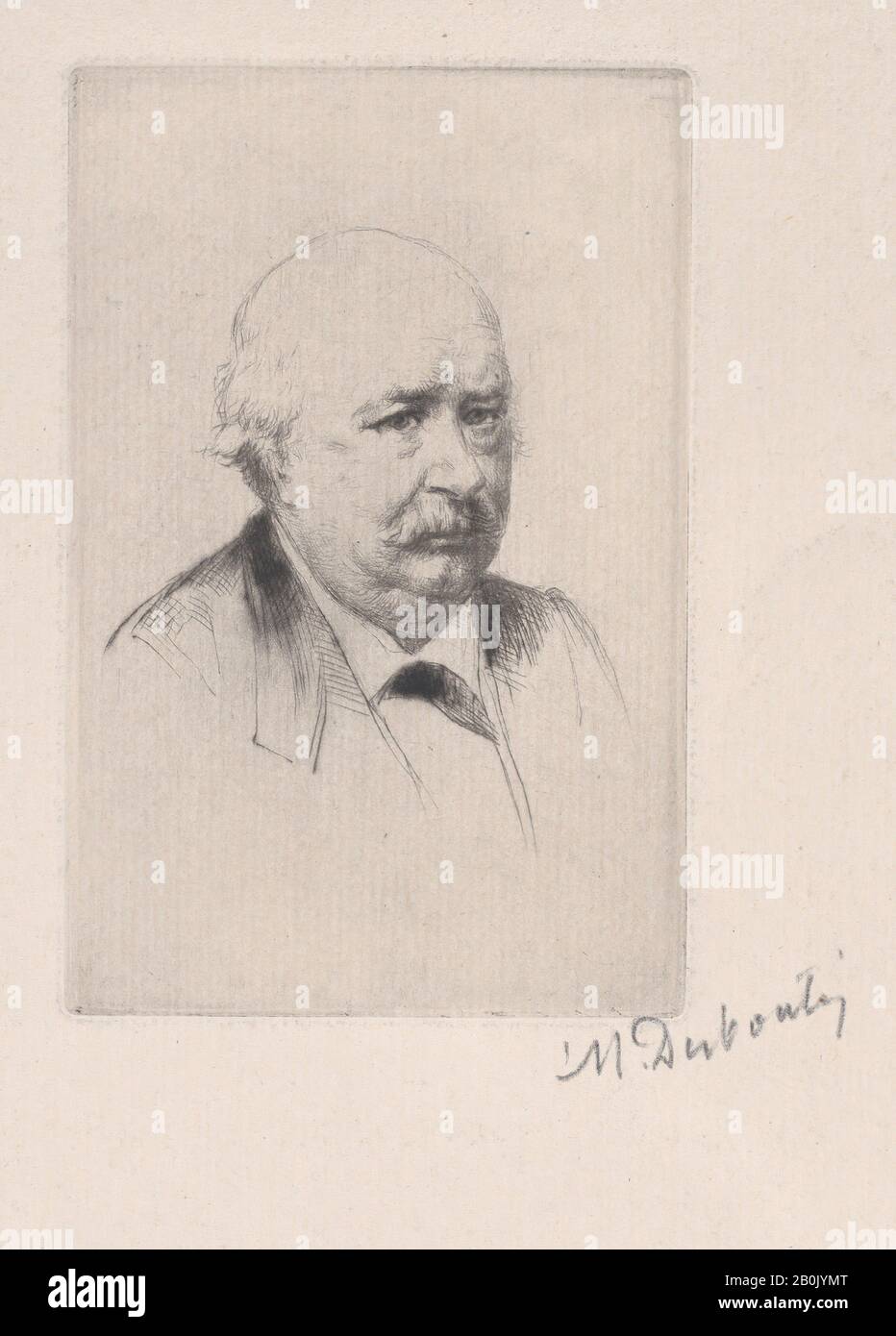 Marcellin-Gilbert Desboutin, Portrait of Jules Sandeau, Marcellin-Gilbert Desboutin (French, Cérilly 1823–1902 Nice), 1879, Drypoint, Sheet: 14 1/8 × 9 15/16 in. (35.8 × 25.3 cm), Plate: 4 5/8 × 3 1/16 in. (11.8 × 7.7 cm), Prints Stock Photo