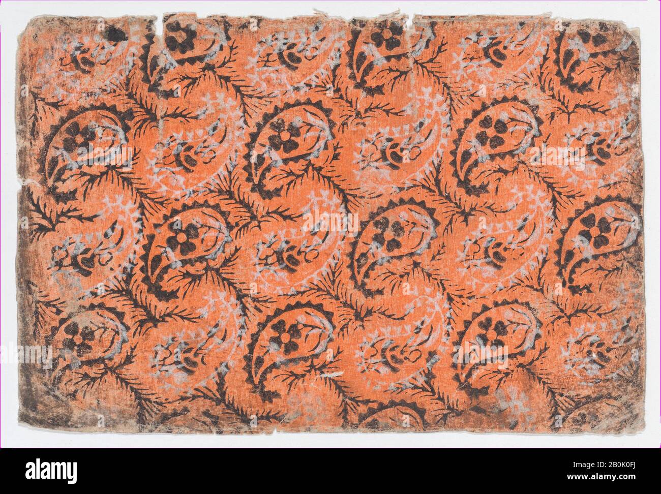 Anonymous, Sheet with overall paisley pattern, Anonymous, 19th century, 19th century, Relief print (wood or metal), Sheet: 6 5/8 × 4 7/16 in. (16.8 × 11.3 cm), Prints Stock Photo