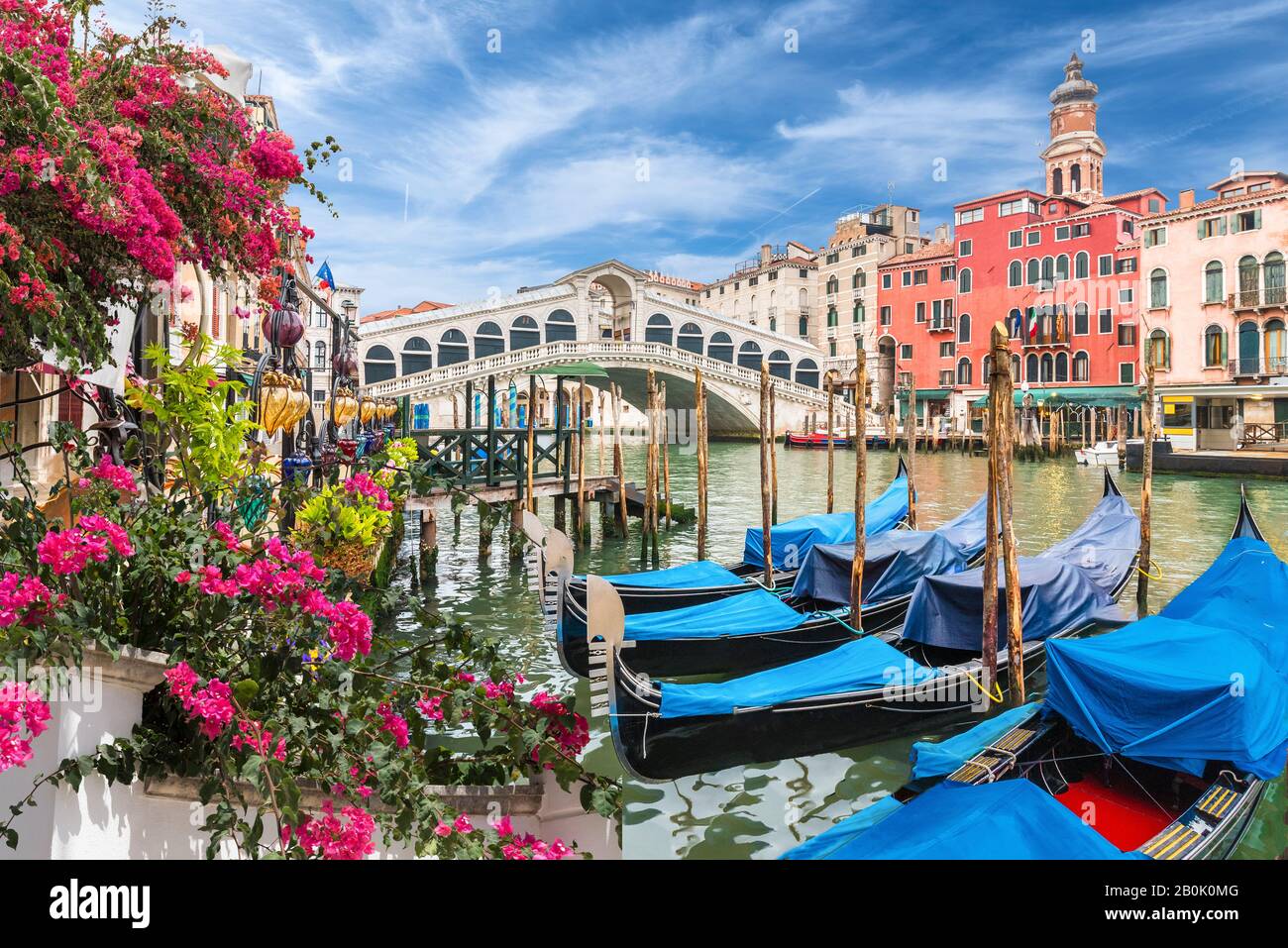 Landscape With Gondola On Grand Canal Venice Italy Stock Photo Alamy