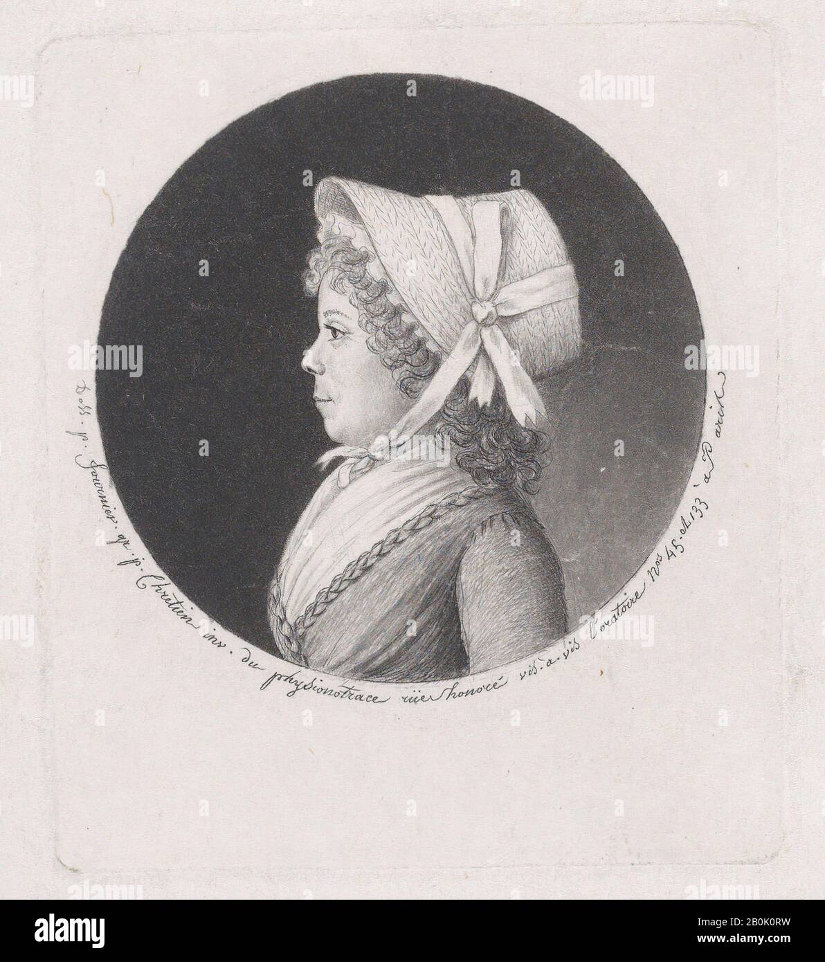 Gilles Louis Chrétien, Portrait of a woman in a bonnet, Gilles Louis  Chrétien (French, Versailles 1754–