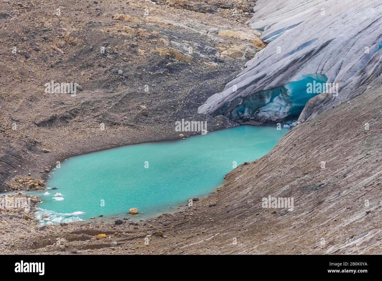 Terminus of Robson Glacier which flows down from Mount Robson in Mount Robson Provincial Park, British Columbia, Canada Stock Photo