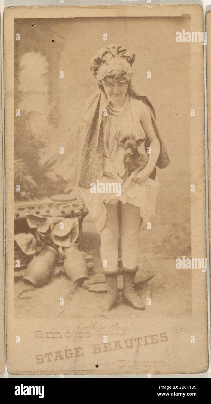 Lottie Roy, from the Actresses series (N666) to promote Stage Beauties Cigars, ca. 1888, Albumen photograph, Sheet: 4 in. × 2 1/16 in. (10.1 × 5.2 cm Stock Photo