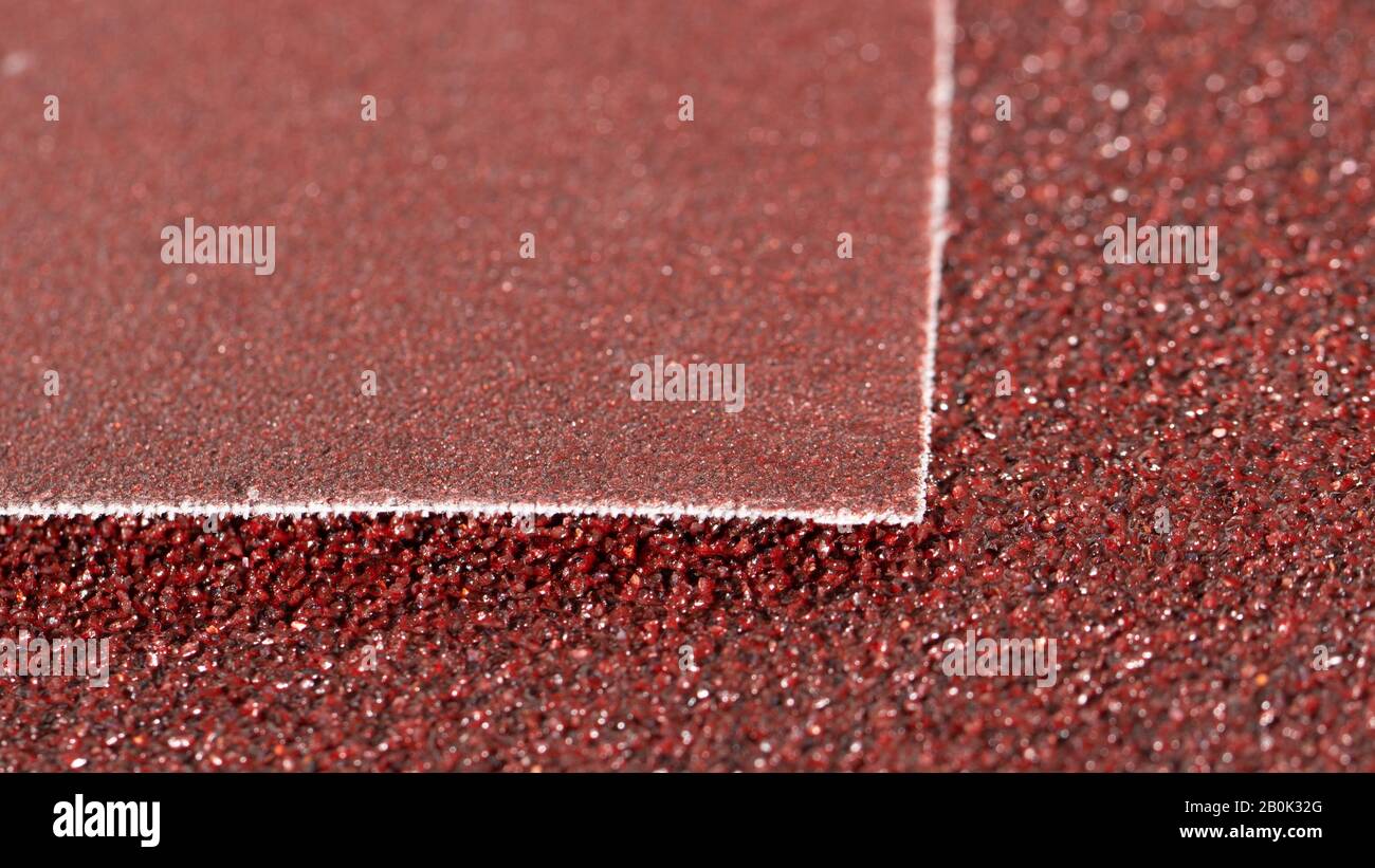 Sandpaper, red abrasive material texture for your design Stock Photo