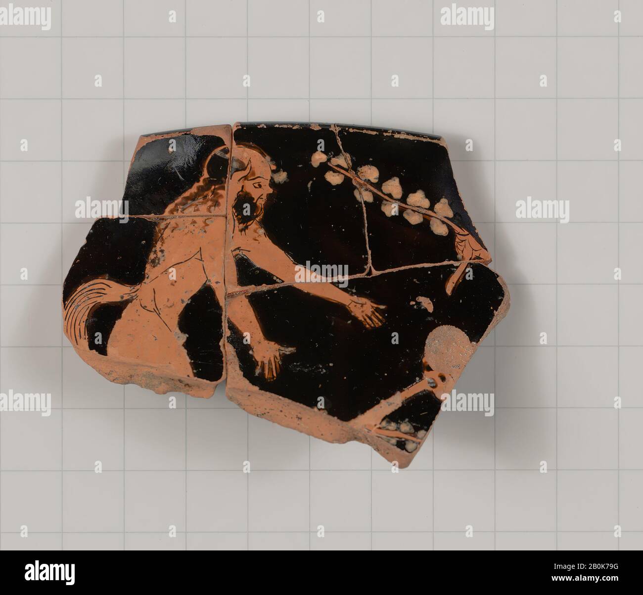 Terracotta fragment from a kantharos head vase, Greek, Attic