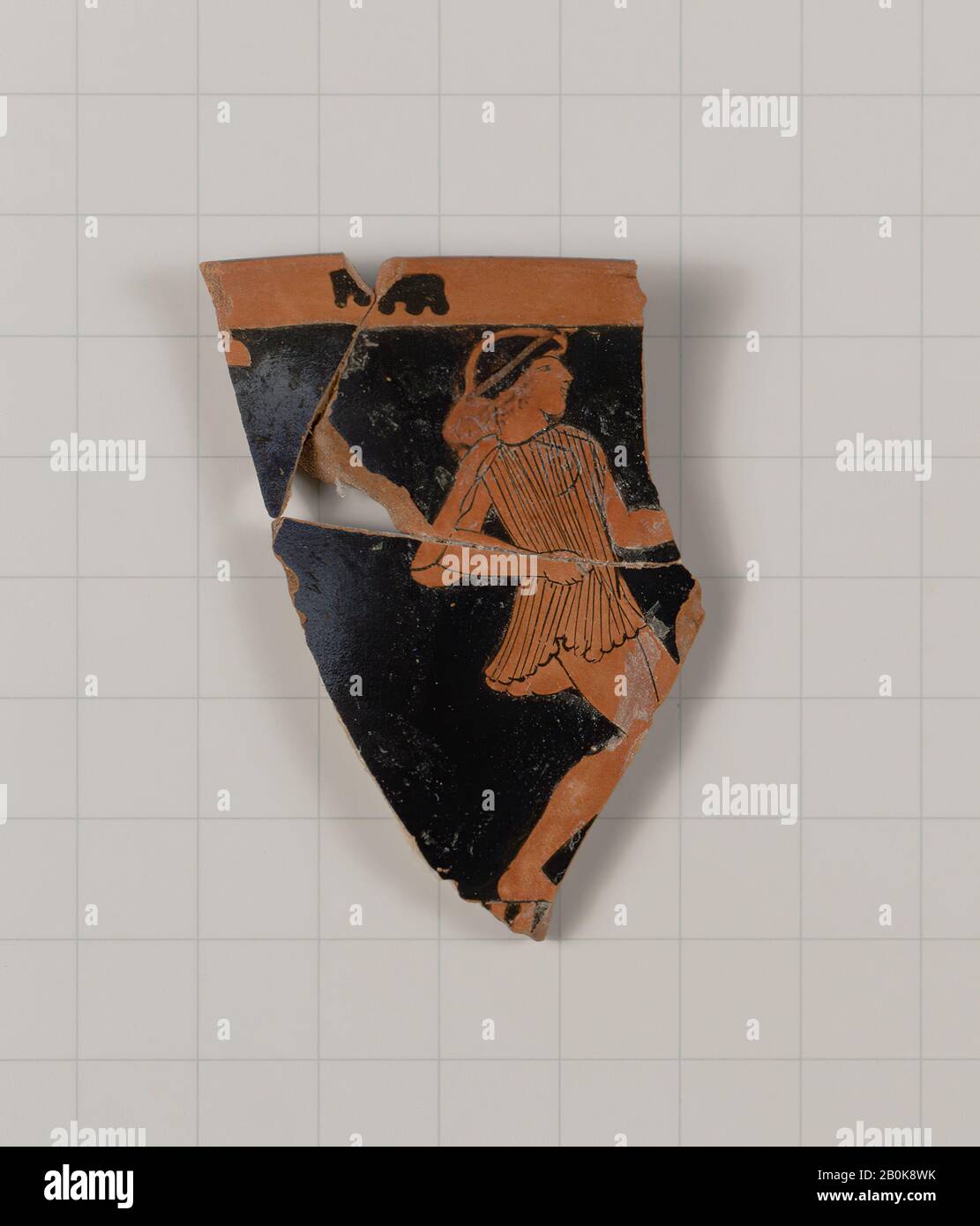 Terracotta rhyton (vase for libations or drinking), Greek, Attic