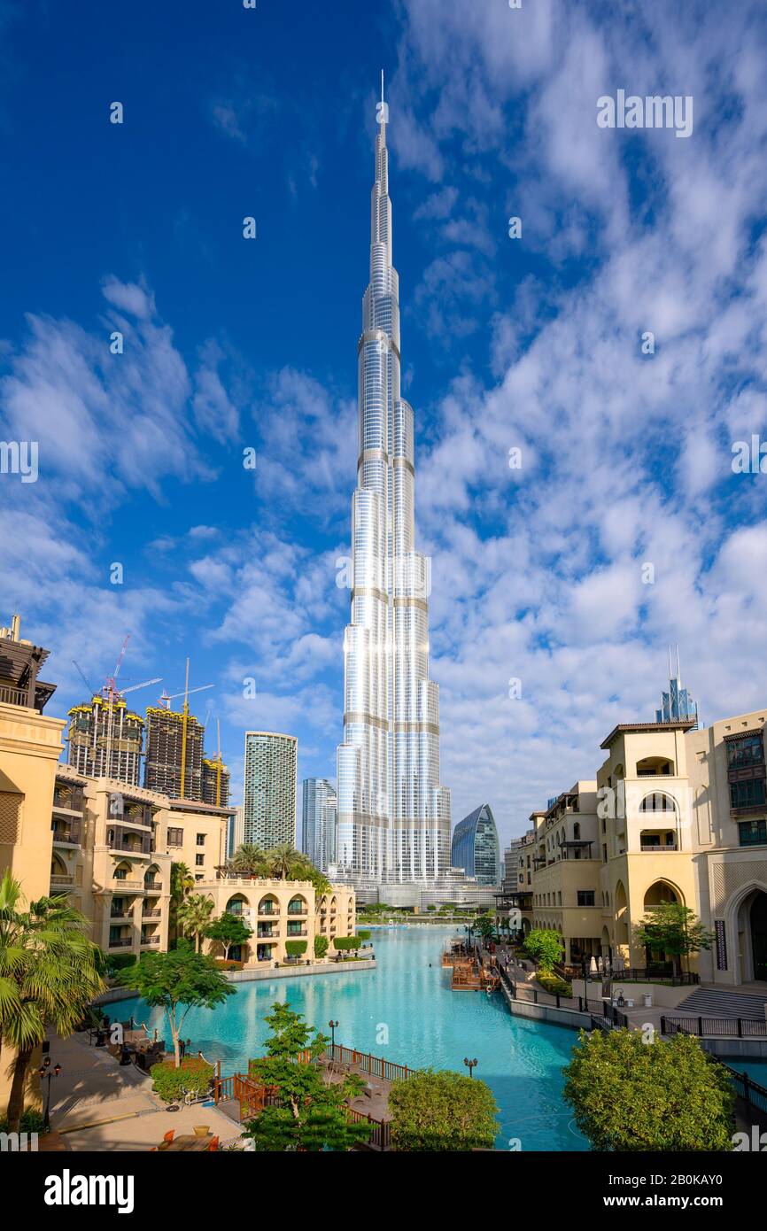 Dubai downtown with Burj Khalifa tower, UAE Stock Photo Alamy