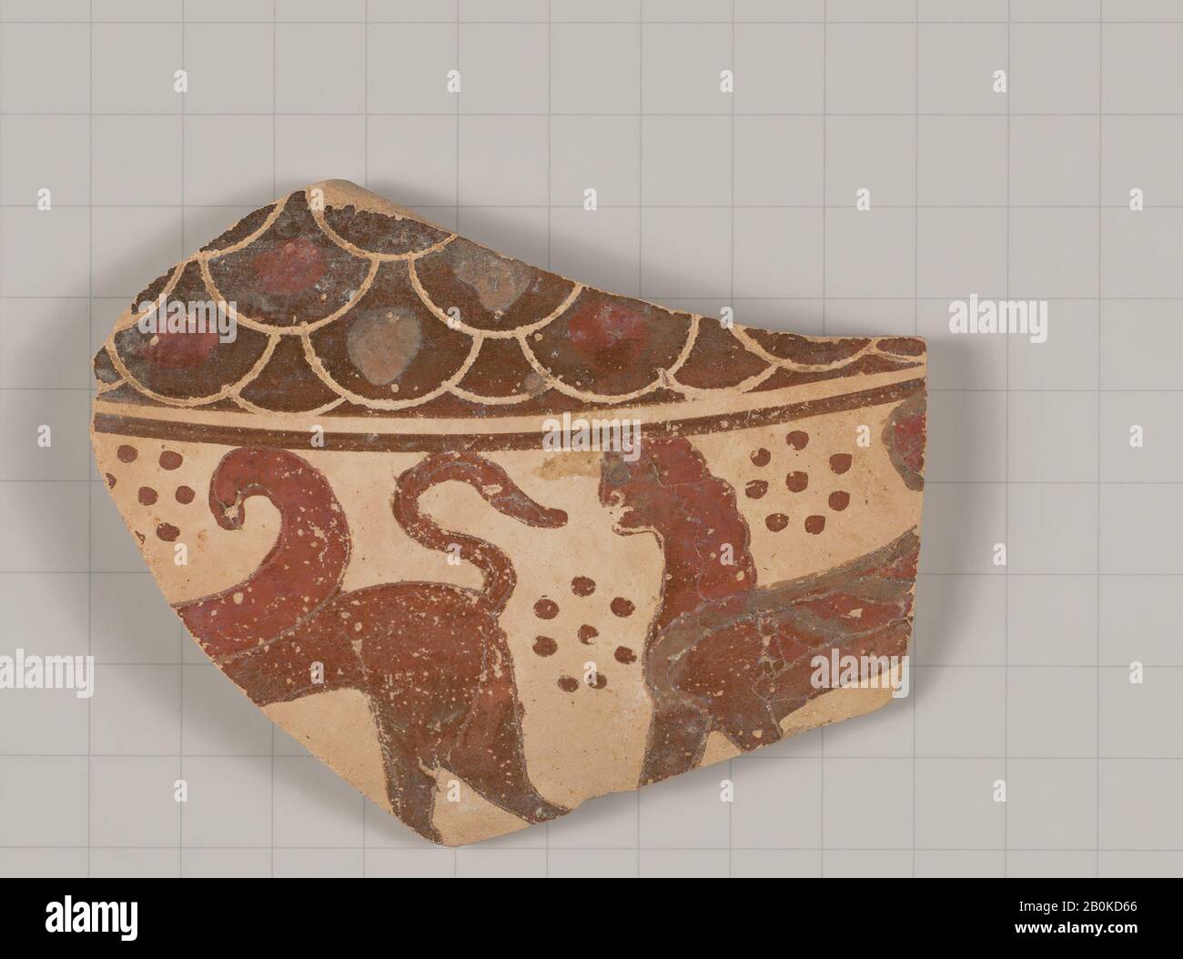 Terracotta fragment of an amphora (jar)?, Etruscan, EtruscoCorinthian