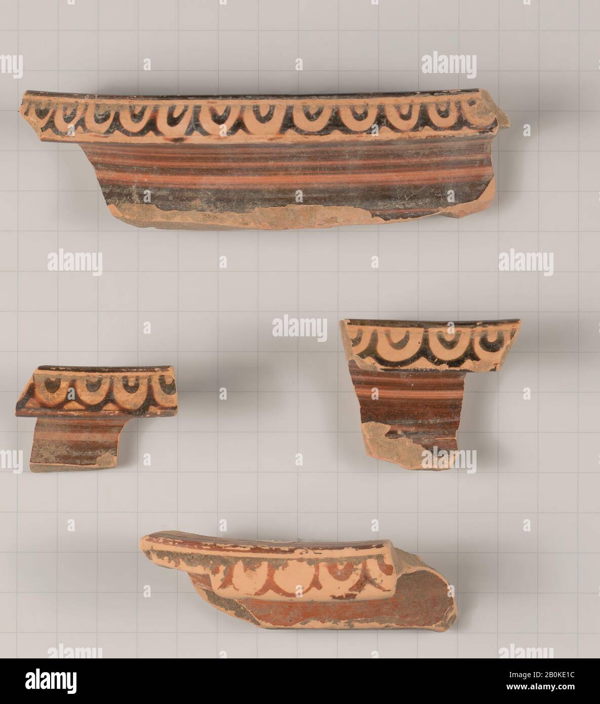 Terracotta fragments of a stamnos (jar)?, Etruscan, Classical, Date 4th