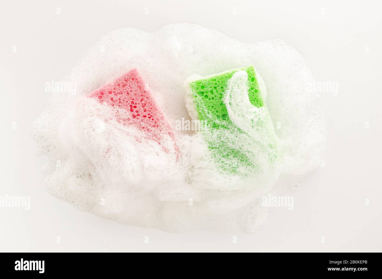 Soapy sponge with foam on white background. Cleaning concept Stock ...