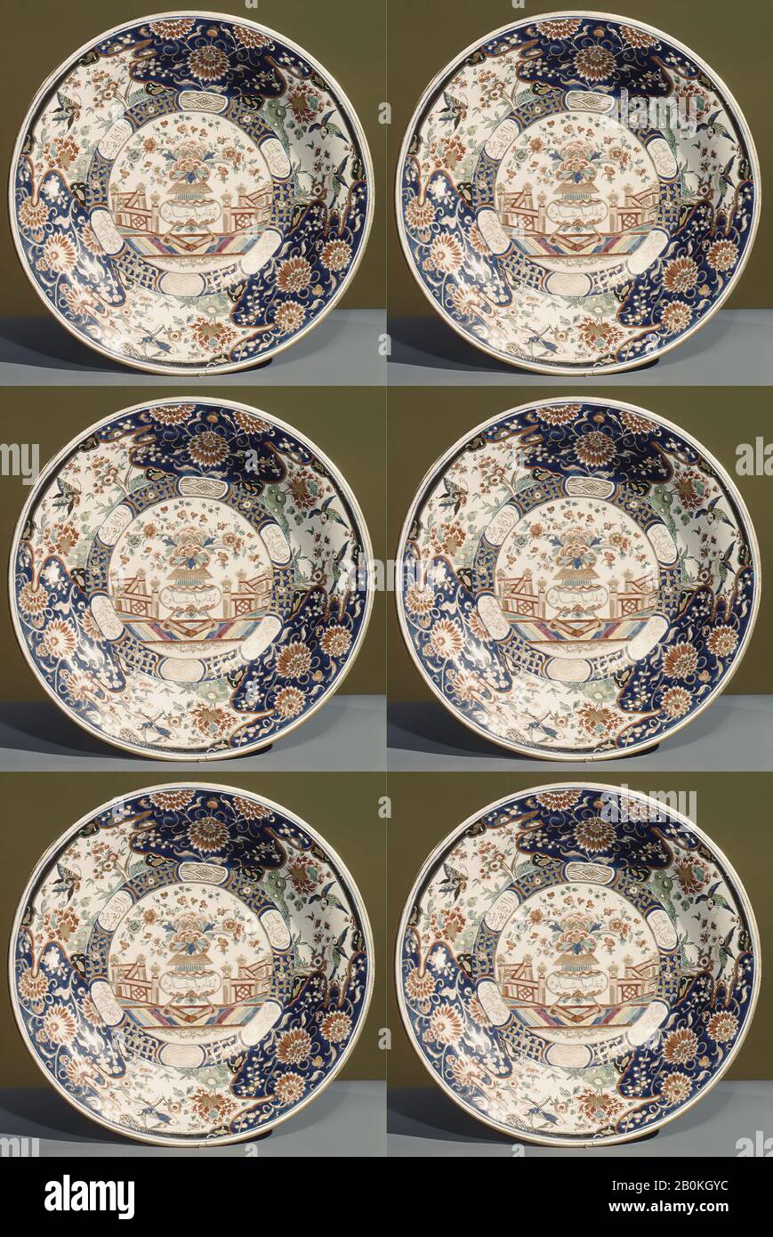 Belvedere Factory, Dish, Polish, Warsaw, Belvedere Factory, ca. 1776, Polish, Warsaw, Tin-glazed earthenware, 1 3/4 × 11 1/8 in. (4.4 × 28.3 cm), Ceramics-Pottery Stock Photo