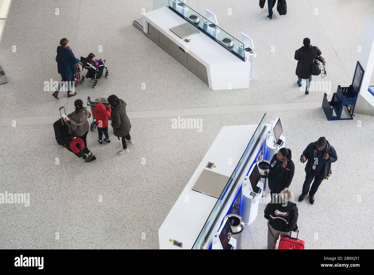 Overview of the JetBlue terminal at JFK airport in New York City, USA