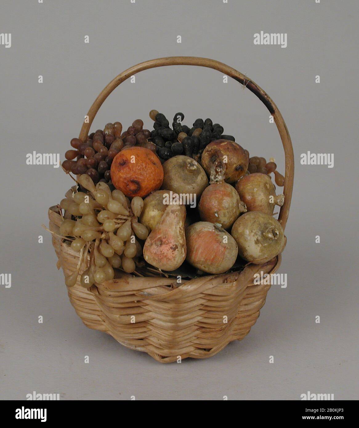 Basket of fruit, Italian, Naples, 18th century, Italian, Naples, Wax
