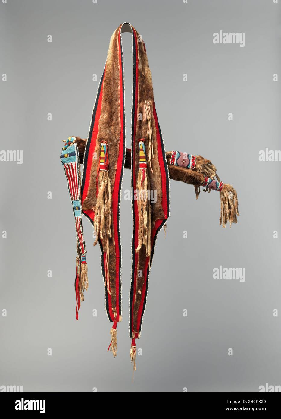 Nez Perce artist, Bowcase and Quiver, Nez Perce, Nez Perce artist, ca. 1870, Idaho, Oregon, or Washington, United States; United States, Nez Perce, Otter skin, native-tanned leather, wool cloth, glass beads, ermine, and silk ribbon, Overall: H. 45 in. (114.3 cm), Other (quiver): H. 32 1/4 x W. 6 1/4 in. (81.9 x 15.9 cm), Other (bowcase): H. 38 1/2 x W. 3 5/8 in. (97.8 x 9.2 cm Stock Photo