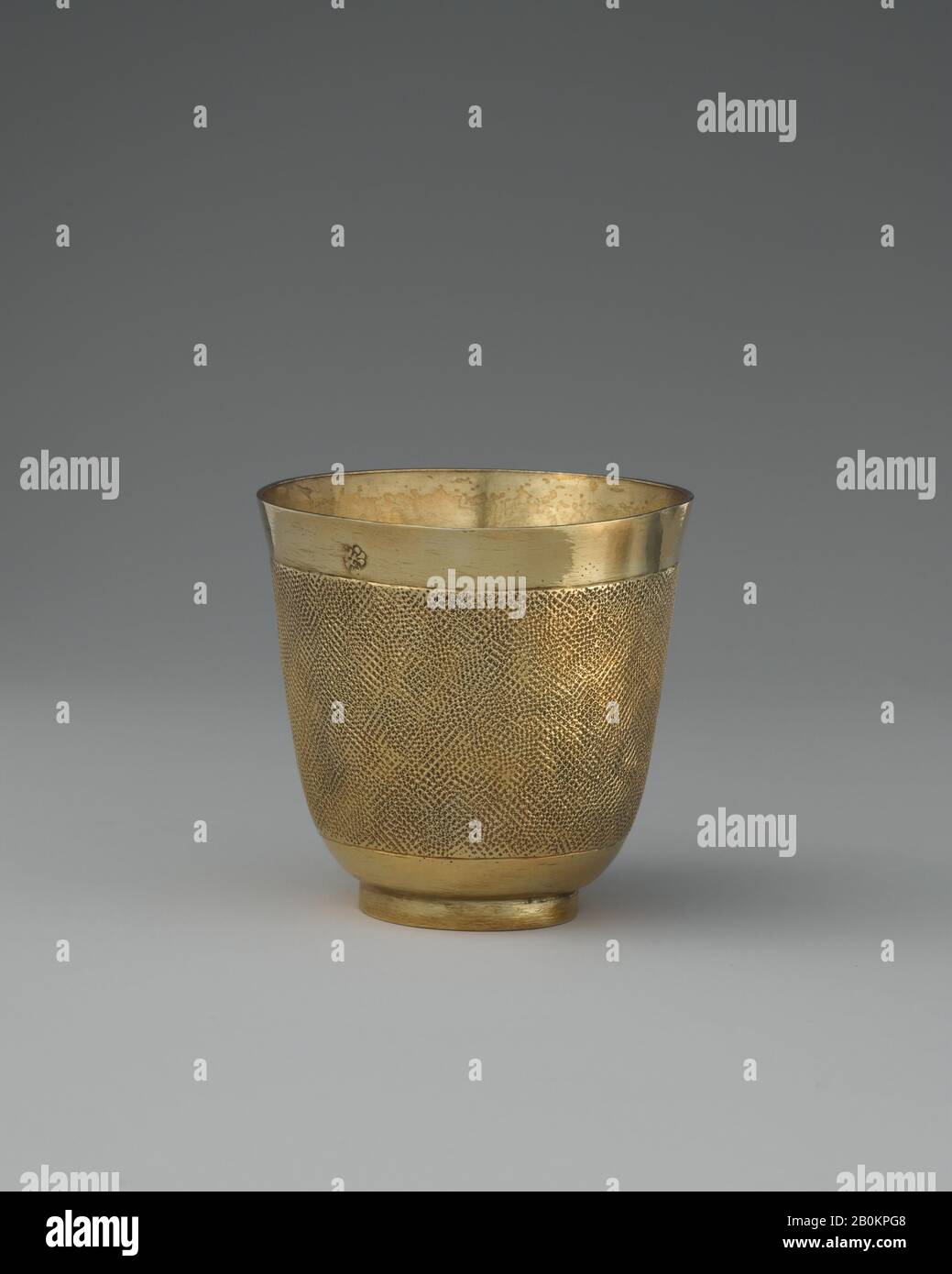 Miniature beaker, French, Paris, 168791, French, Paris, Gilded silver