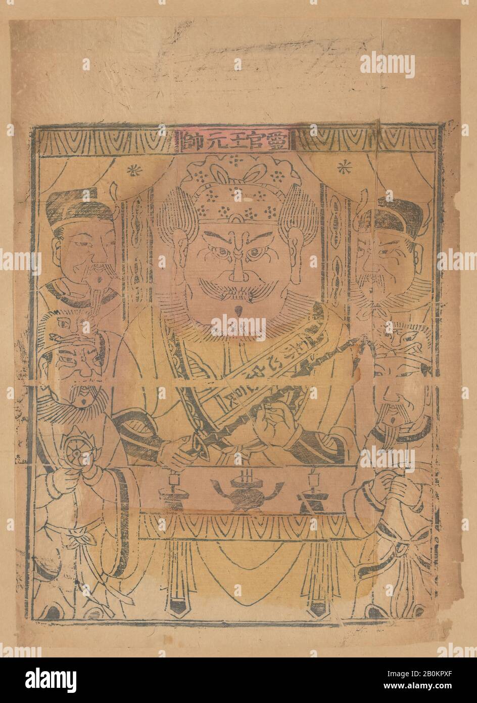 One hundred thirty-five woodblock prints including New Year's pictures (nianhua), door gods, historical figures and Taoist deities, China, 19th–20th century, China, Polychrome woodblock print; ink and color on paper, Image: 16 in. × 11 7/16 in. (40.6 × 29.1 cm), Prints Stock Photo